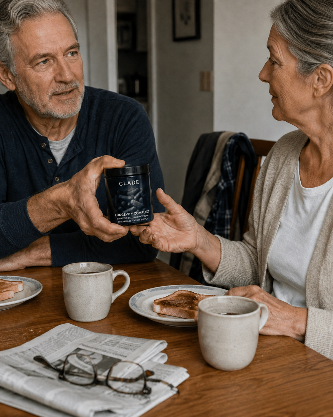 Breakfast-table routine with CLADE Longevity Complex